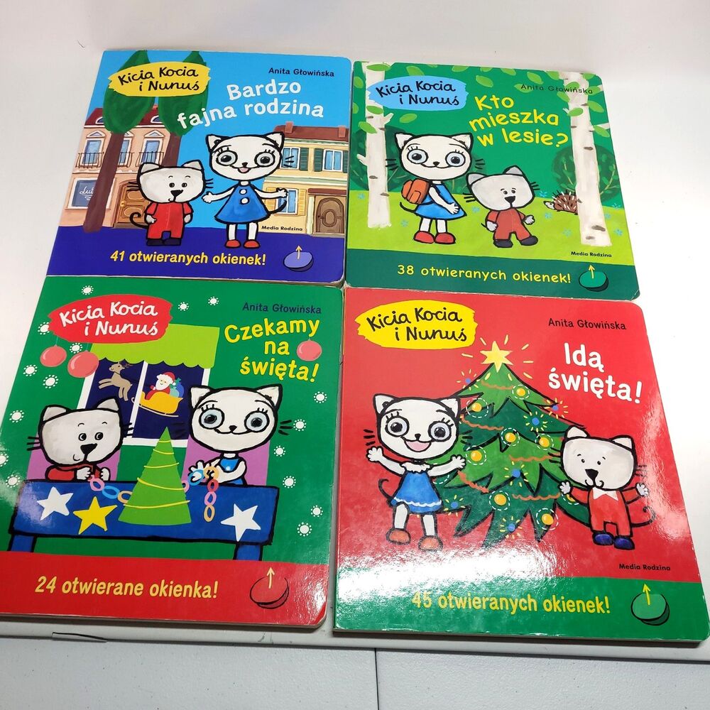 Kicia Kocia I Nunus Book Lot Anita Gtowinska 4‎ Polish Kids Books Pop Up Flaps